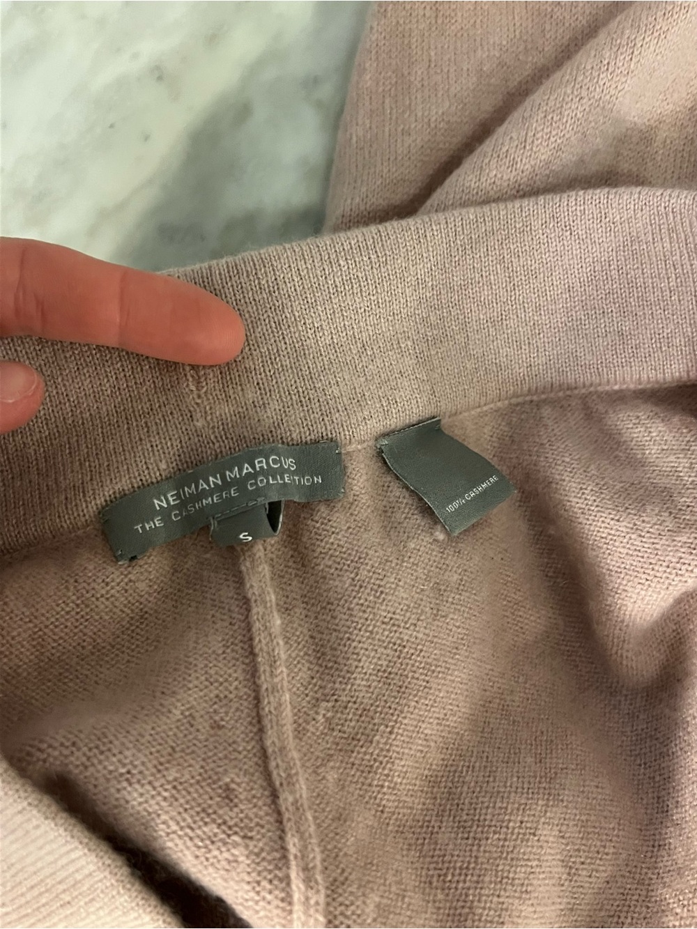 Neiman Marcus cashmere lounge pant small pinky beige - Picture 7 of 9
